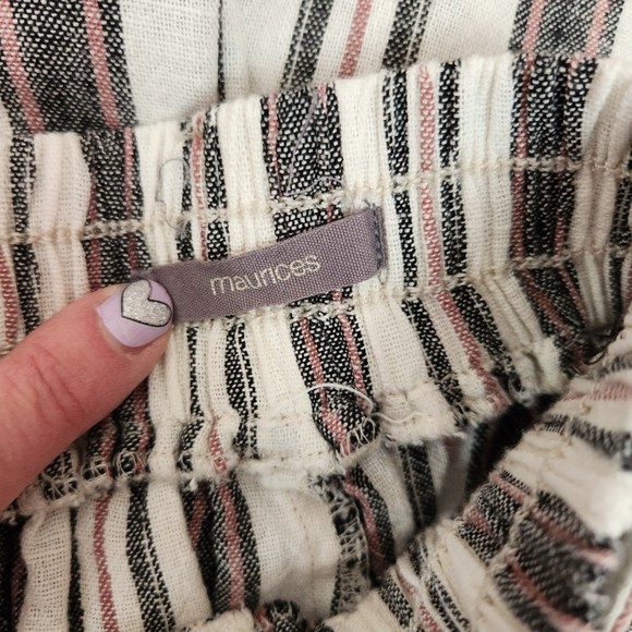 Maurices Striped Linen Blend Capri Pants Size S - Picture 6 of 6